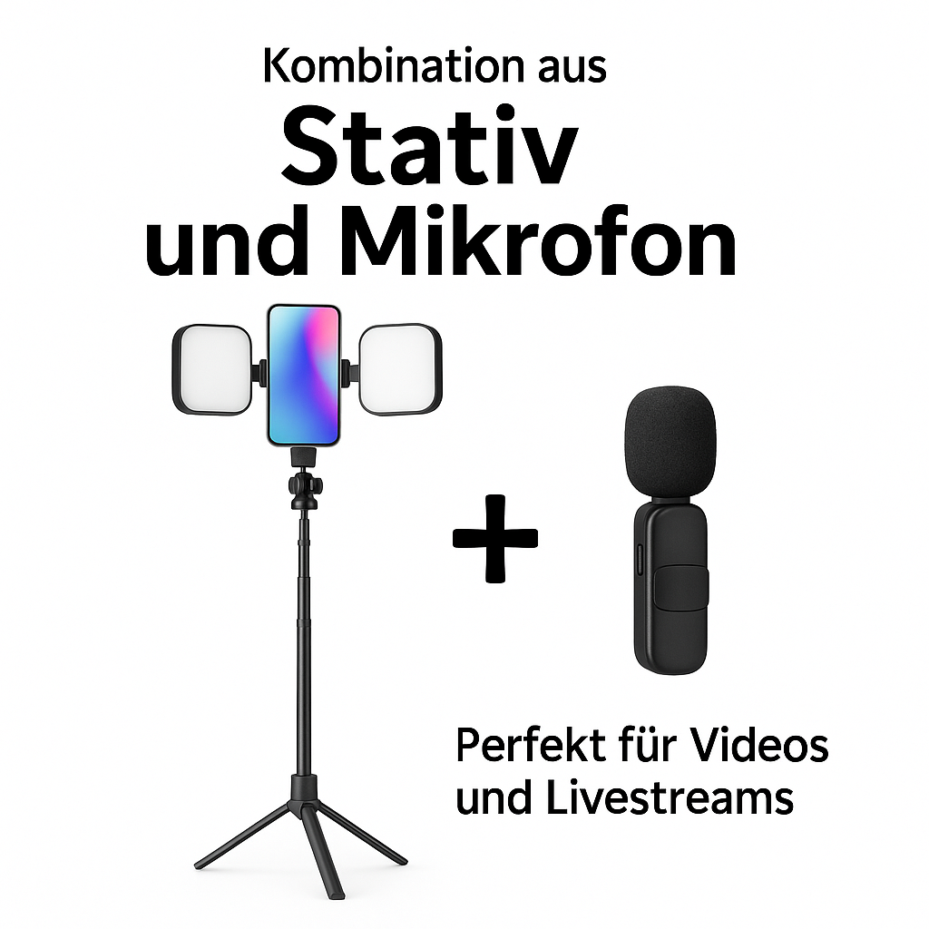 LED Stativ & Mikrofon